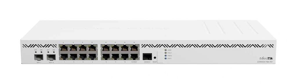 Mikrotik CCR2004-16G-2S+ - Cloud Core Router alto renidmiento 16 RJ45 gigabit, 2 SFP+ 10 GB, RouterOS L6