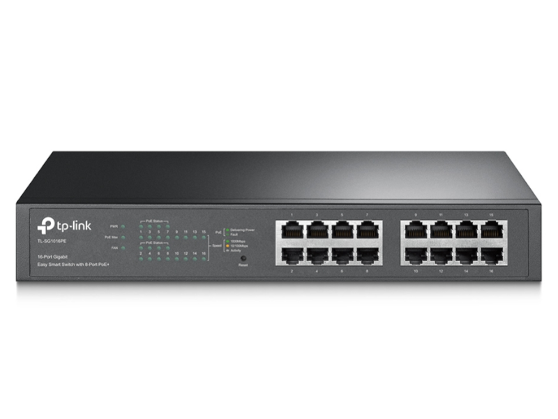 TP-Link TL-SG1016PE - Easy Smart 16 Port Gigabit Easy Smart Switch with 8 PoE+ Ports - Refurbished