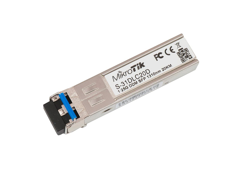 Mikrotik S31DLC - Módulo de Fifra Óptica SFP 1G  (1.25G) 20km Monomodo