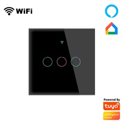 [M0L0-SW03WE-B] M0L0 powered by Tuya - 3 gangs Smart Light switch black color - WiFi